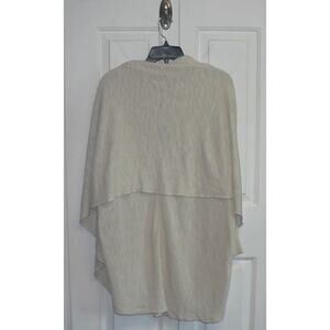 Line Knitwear Women's Open Front Shawl Collar Cocoon‎ Cardigan in Oatmeal Medium